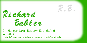 richard babler business card